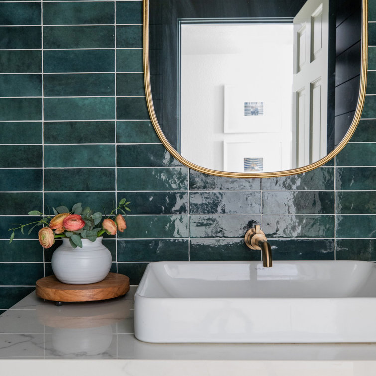 Cloe Green 2.5" x 8" Glossy Ceramic Wall Tile