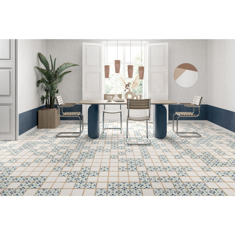 Casablanca 5" x 5" White Matte Ceramic Tile