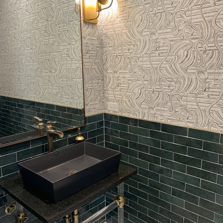 Cloe Green 2.5" x 8" Glossy Ceramic Wall Tile