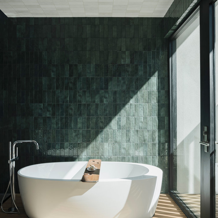 Cloe Green 2.5" x 8" Glossy Ceramic Wall Tile