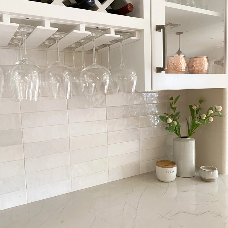 Cloe 2.5" x 8" White Ceramic Wall Tile