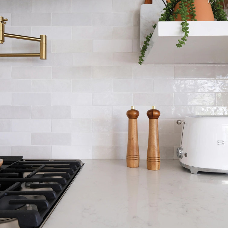 Cloe 2.5" x 8" White Ceramic Wall Tile