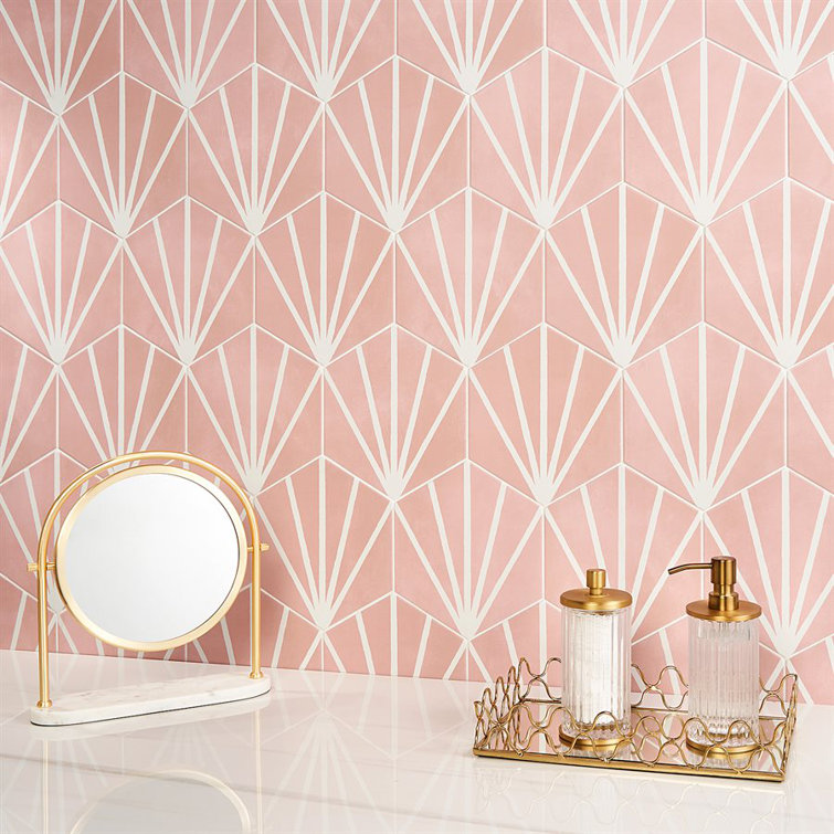 Blush Pink Matte Porcelain Hexagon Tile for Walls and Floors