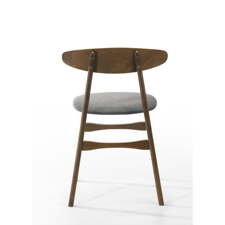 Evian 1000 Grey Fabric Upholstered Side Chair with Walnut Wood Frame