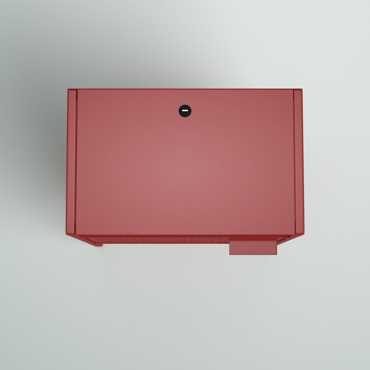 Gemma 19" Red Metal Nightstand with USB Charging Port