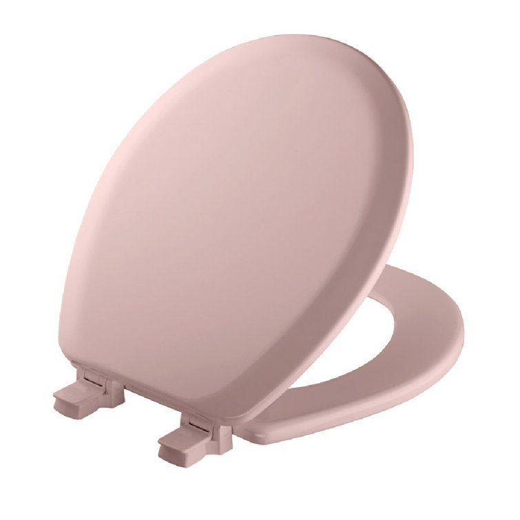 Mayfair Round Pink Enameled Wood Toilet Seat with Gloss Finish