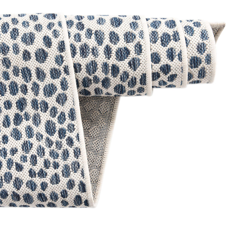Cape Town Blue and Ivory Rectangular Outdoor Rug