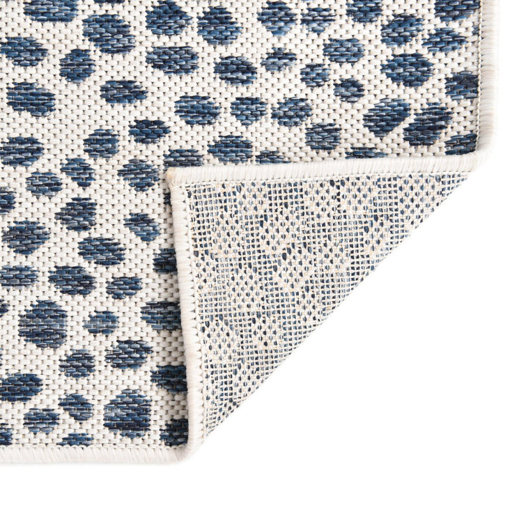 Cape Town Blue and Ivory Rectangular Outdoor Rug