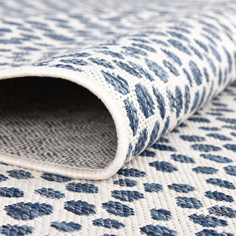 Cape Town Blue and Ivory Rectangular Outdoor Rug