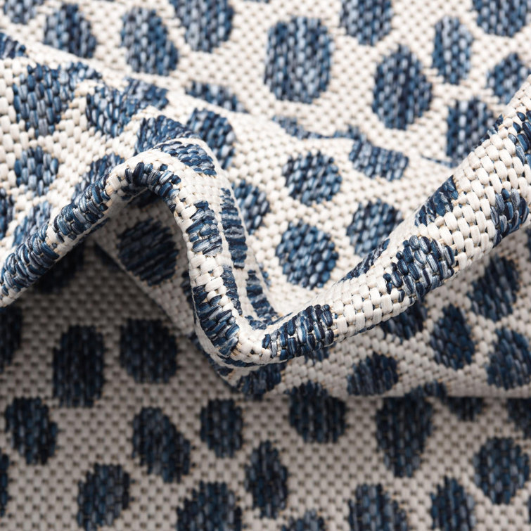 Cape Town Blue and Ivory Rectangular Outdoor Rug