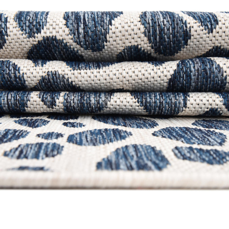 Cape Town Blue and Ivory Rectangular Outdoor Rug