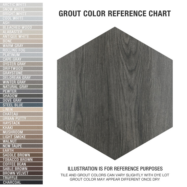 Natura Hex Nero 14" x 16.25" Porcelain Wood Look Tile