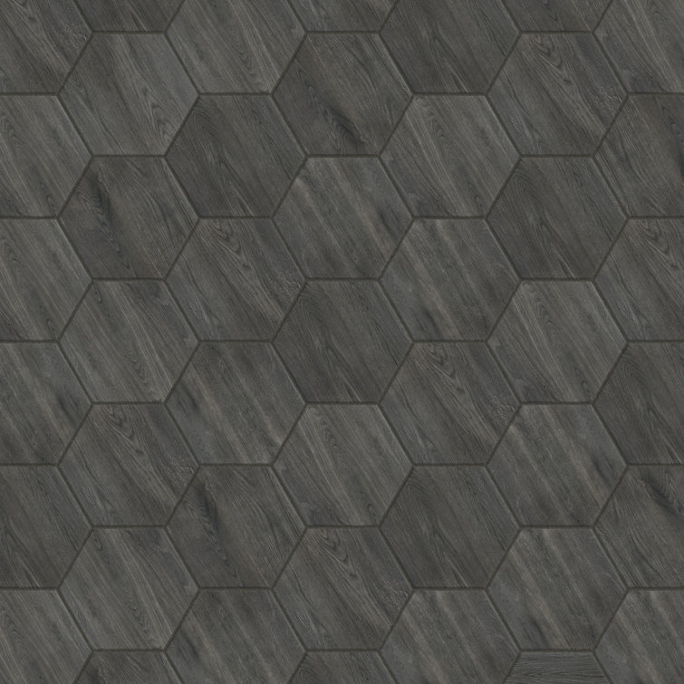 Natura Hex Nero 14" x 16.25" Porcelain Wood Look Tile
