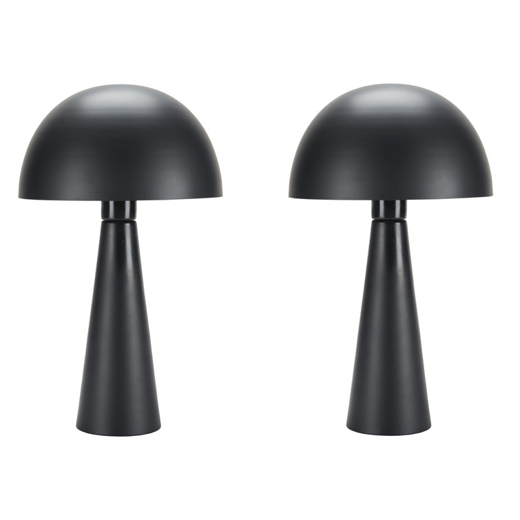 Black Iron Dome Shade Table Lamp Set of 2