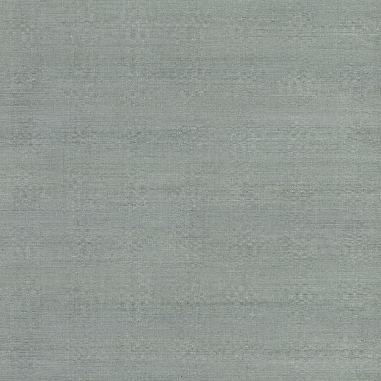 Light Gray Grasscloth Non-Pasted Removable Wallpaper