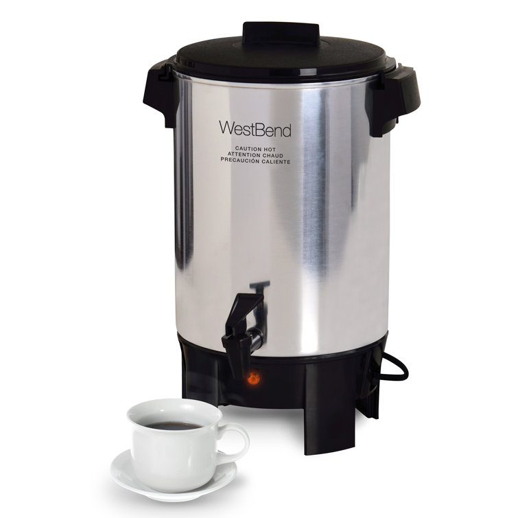 Polished Aluminum 30-Cup Freestanding Coffee Urn