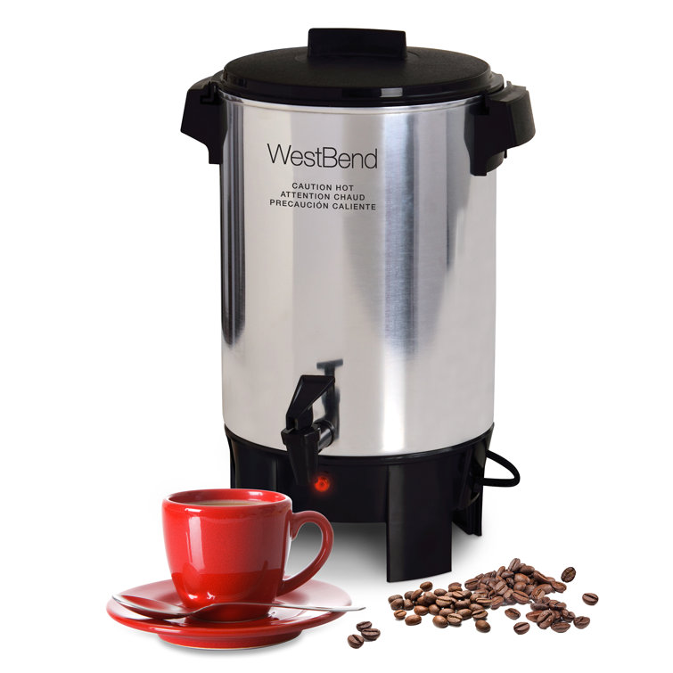 Polished Aluminum 30-Cup Freestanding Coffee Urn