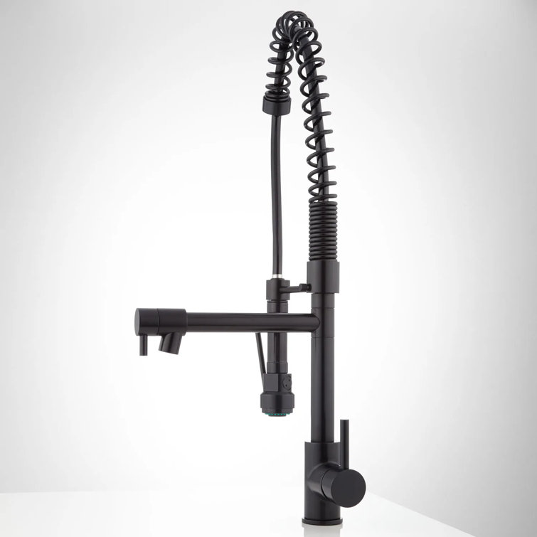 Black Pull Down Single Handle Kitchen Faucet with Pull-out Spray