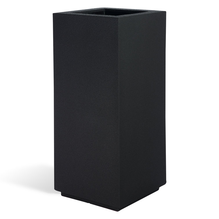 Black Tall Rectangular Weather Resistant Planter