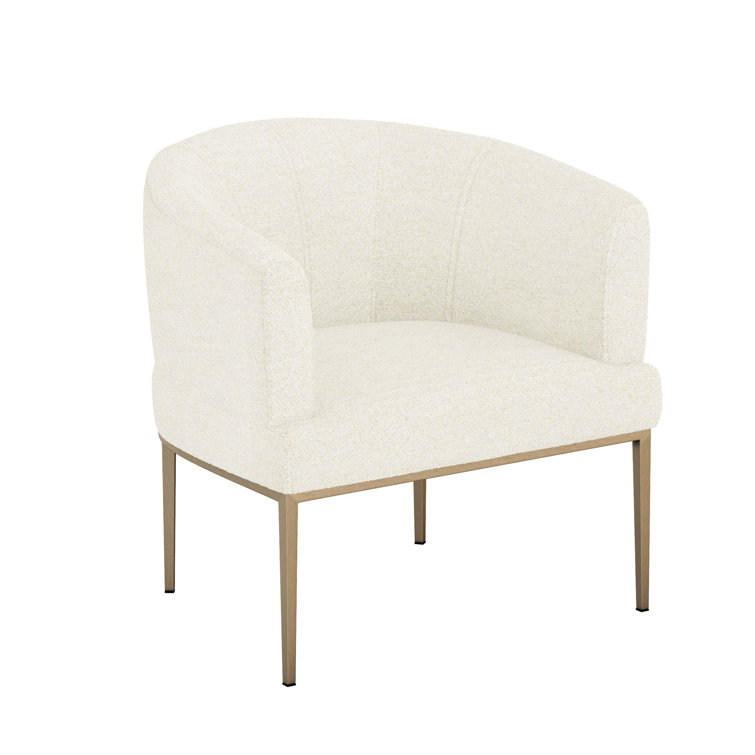 Martine Azure and Bronze Foam Barrel Chair