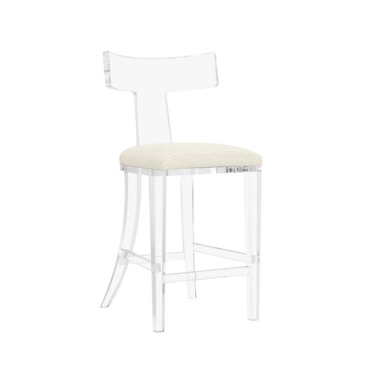 Tristan Dune Plush 26'' Acrylic Counter Stool in Azure