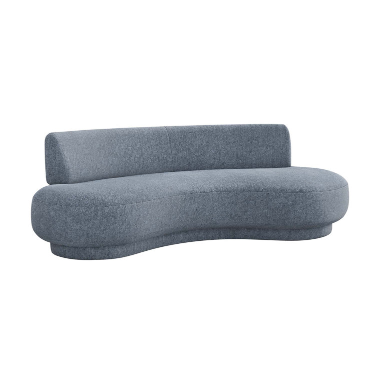 Azure Fabric and Wood 96" Left Sofa