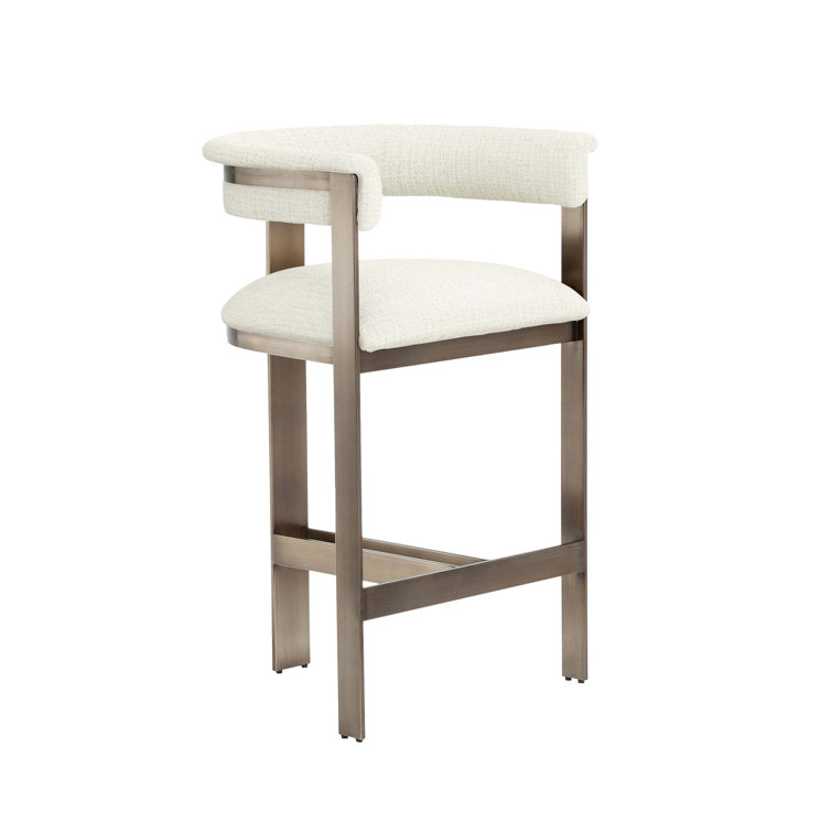 Darcy 26'' Dune Upholstered Counter Stool with Antique Bronze Metal Frame