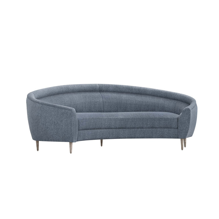Azure Light Gray Fabric and Wood Tight Back Sofa