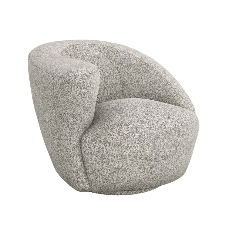 Carlisle Azure Left-Facing Swivel Armchair in Breeze Polyester