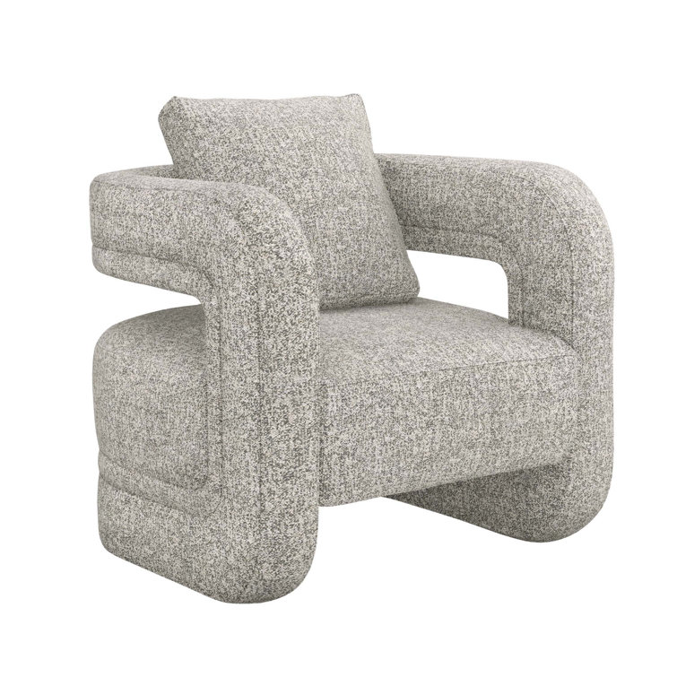 Azure Breeze Wood Upholstered Armchair with Advanced Comfort Spring