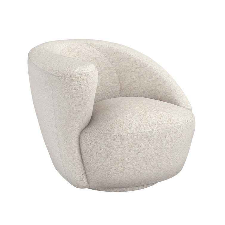 Carlisle Azure Drift Chenille Left-Facing Swivel Armchair