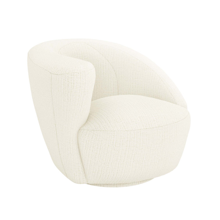 Dune Azure Swivel Armchair in Manufactured Wood
