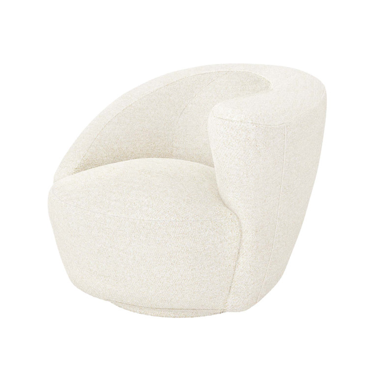 Azure Foam Acrylic Swivel Armchair with Left-Facing Orientation