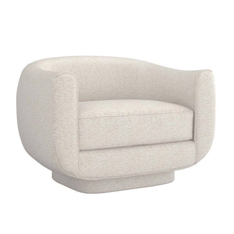 Azure Drift Wood 16" Swivel Barrel Accent Chair