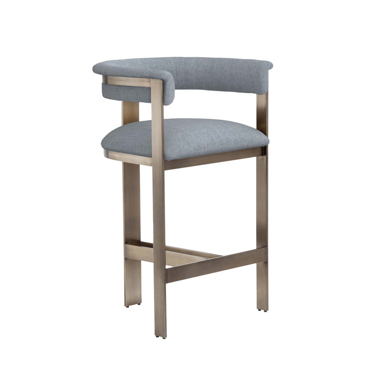 Darcy 26" Marsh Upholstered Counter Stool with Antique Bronze Frame