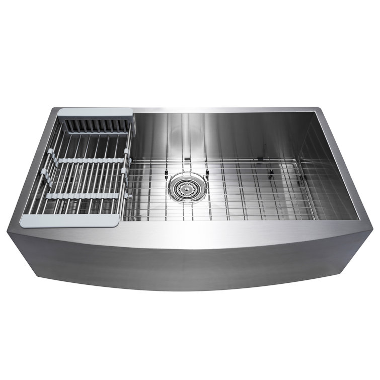 33" Brushed Stainless Steel Farmhouse Apron Kitchen Sink with Accessories