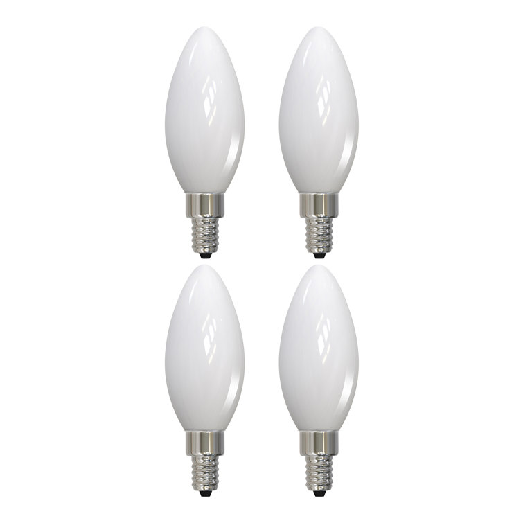 Milky White Dimmable LED Candelabra Bulbs, 4-Pack