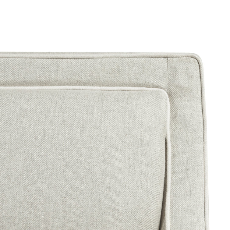 Cream and Dark Brown Wide Accent Chair with Pillow