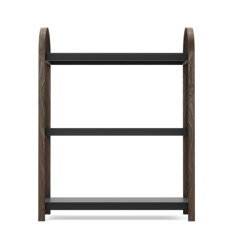Bellwood Black/Walnut Wood Over-the-Toilet 3-Tier Bookshelf