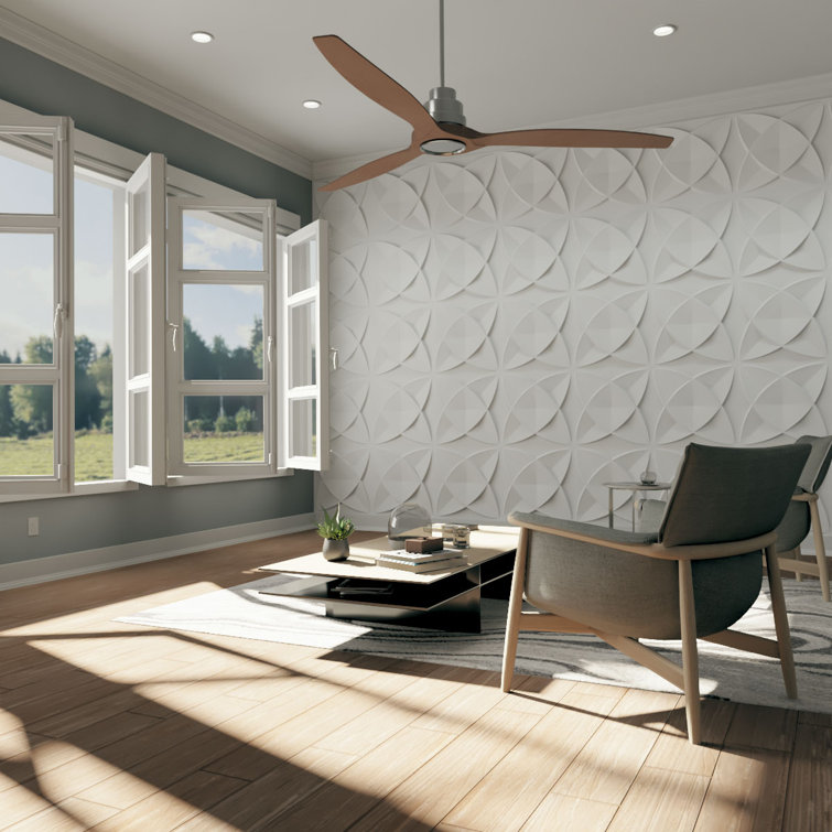 White Textured PVC 3D Decorative Wall Panel 19.63" x 19.63"