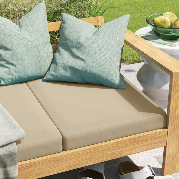Tan Leala Outdoor Adirondack Chair Cushion with Recycled Polyester Fill