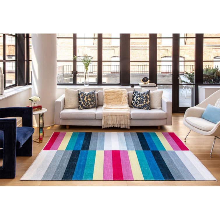 Maisie Multicolor Chenille Geometric Runner Rug, 2'7" x 8'