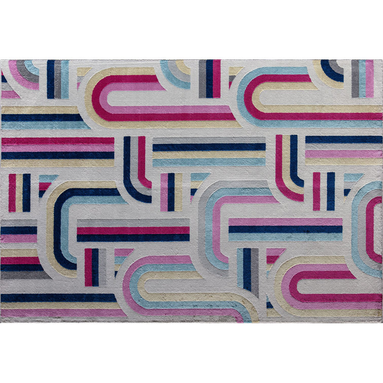 Elizabeth Sutton Multicolor Geometric 8' x 10' Synthetic Area Rug