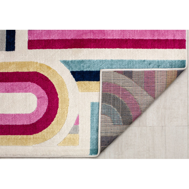 Elizabeth Sutton Multicolor Geometric 8' x 10' Synthetic Area Rug