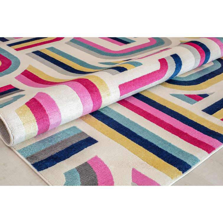 Elizabeth Sutton Multicolor Geometric 8' x 10' Synthetic Area Rug
