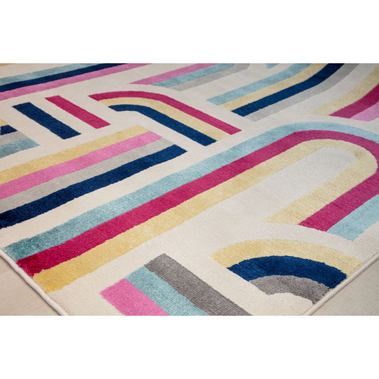 Elizabeth Sutton Multicolor Geometric 8' x 10' Synthetic Area Rug
