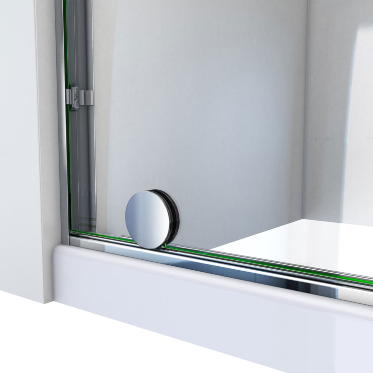 Harmony 56-60 in Satin Black Semi-Frameless Bypass Tub Door
