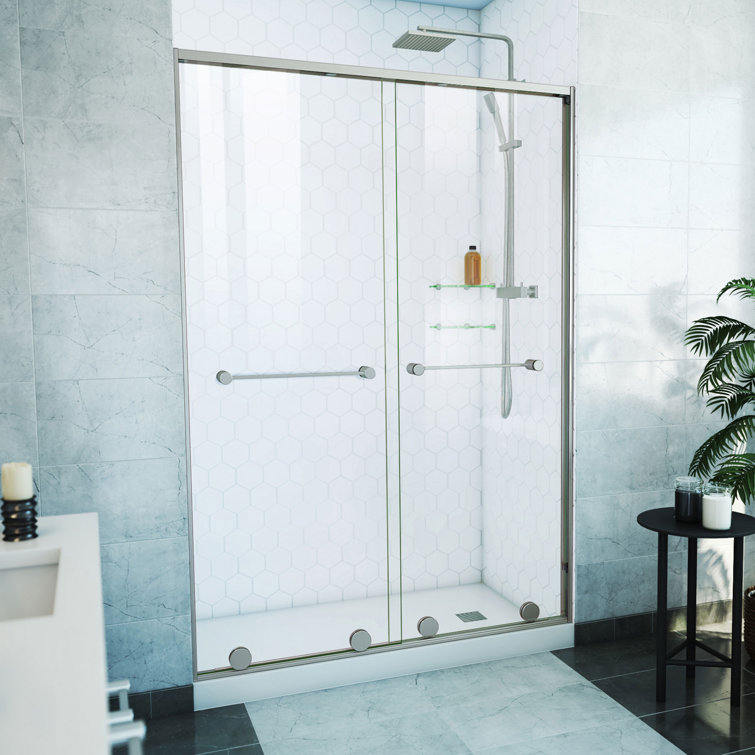 Harmony 54'' Nickel Semi-Frameless Shower Door with ClearMax™ Technology
