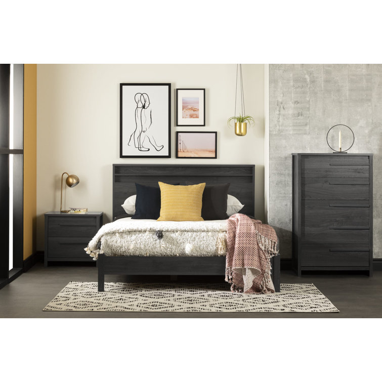 Gray Oak 5-Drawer Vertical Chest with Soft Close Drawer