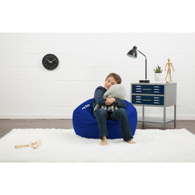 Sapphire Blue Polyester Bean Bag Chair with Removable Cover